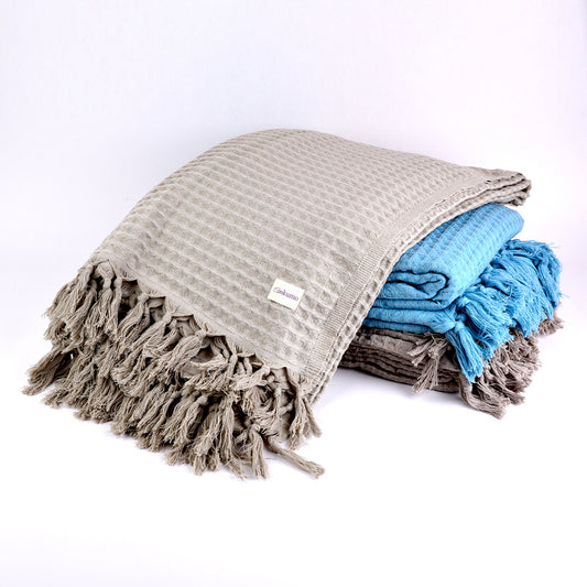 XL Waffle Organic Cotton Blanket in Dewdrop Sage