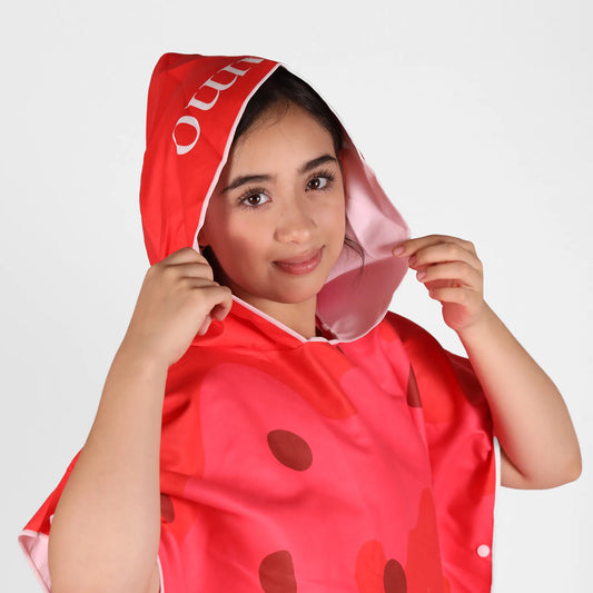 Melon Crush Hooded Poncho