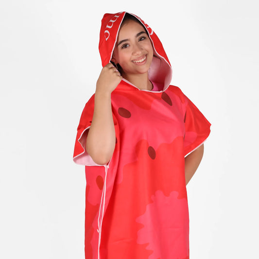 Melon Crush Hooded Poncho