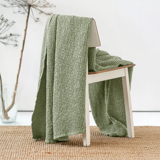 Waffle Linen Throw Blanket